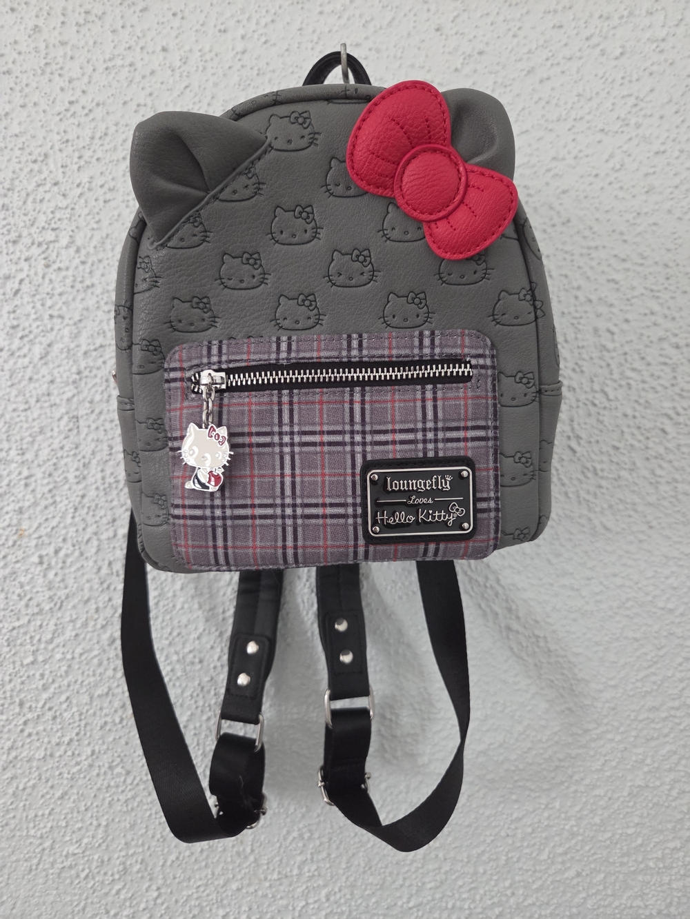 Loungefly Sanrio Hello Kitty Grey Plaid Mini Backpack